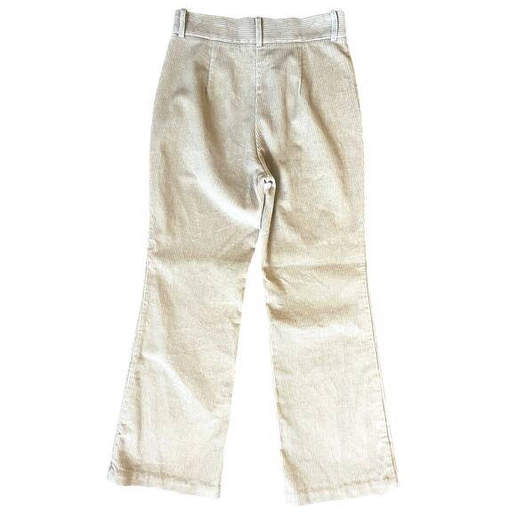 A.W.A.K.E. Tan Corduroy High Rise Flared Trousers Size 36/ US 4 - Picture 2 of 5